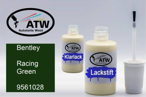 Bentley, Racing Green, 9561028: 20ml Lackstift + 20ml Klarlack - Set, von ATW Autoteile West.